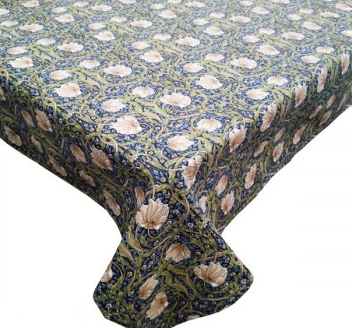 William Morris Charcoal Pimpernel Cotton Tablecloth - Oblong | Sparkle