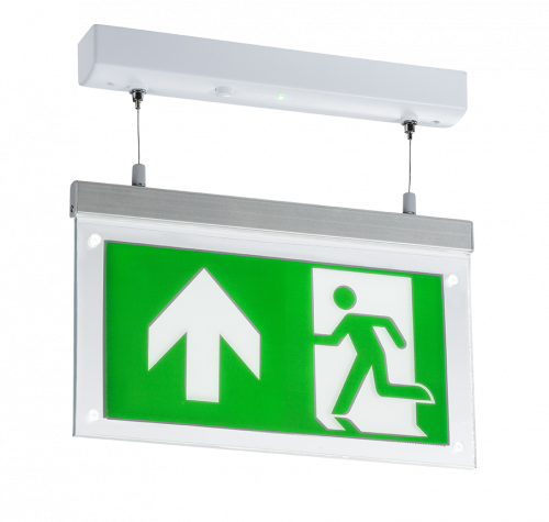 Knightsbridge 230V  2W LED Suspended Double-Sided Emergency Exit Sign (EMLSUS)