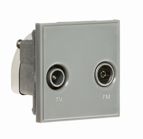 Knightsbridge Diplexed TV /FM DAB Outlet Module 50 x 50mm - Grey (NETDITVGY)