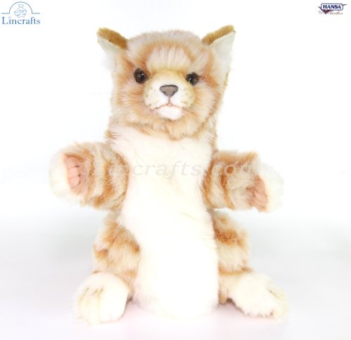 Soft Toy Hand Puppet Ginger Cat by Hansa (25cm)H 7182