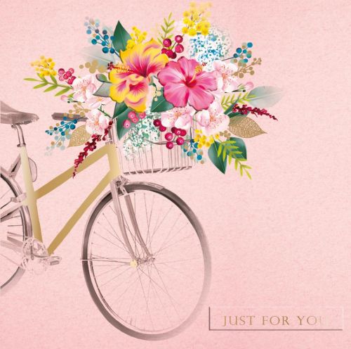 Birthday Card - Just For You - Bike - Cocktail Hour Ling Design 