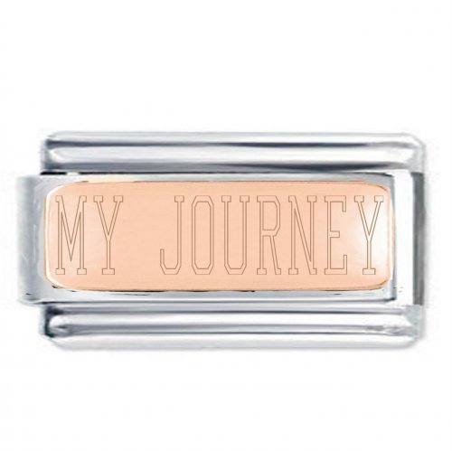 MYJOURNEY Rose Gold SuperlinkPlate Engraved Inspirational Motivational Bracelet Charm