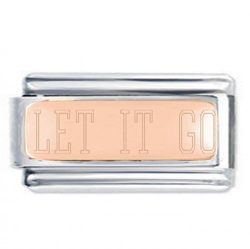 LET IT GO Rose Gold SuperlinkPlate Engraved Inspirational Motivational Bracelet Charm