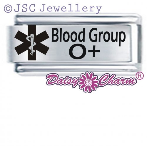 O+ Blood Group Medical Alert Italian Charm