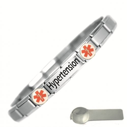 Hypertension Medical Alert Stainless Steel Bracelet