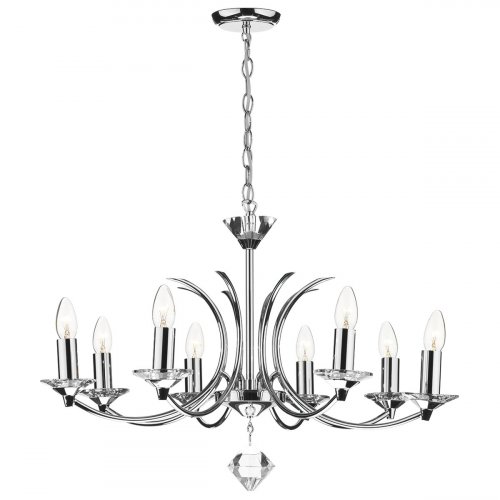 Dar Medusa 8 Light Dual Mount Pendant K9 Crystal Polished Chrome