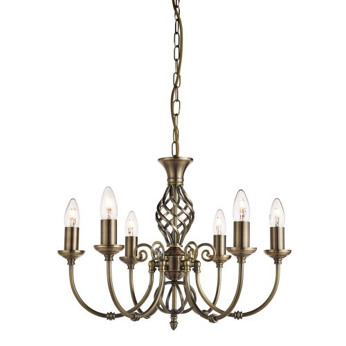 Searchlight Zanzibar 6 Light Antique Brass Fitting