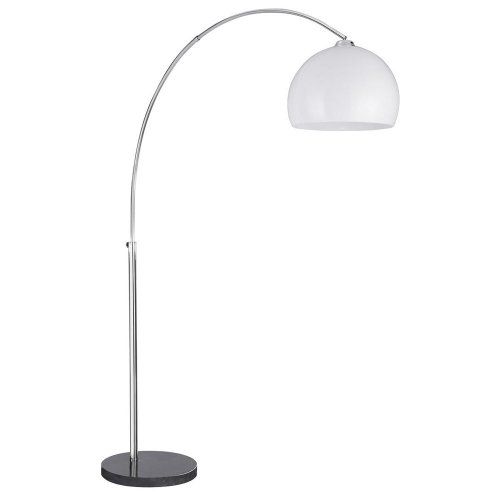 Searchlight Arcs Floor Lamp Cc/White Shade Blk Base