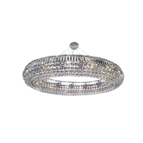 Searchlight Vesuvius Oval 24Lt Ceiling,Chrome W Clear K9 Coffins Trim & K5 Ball Drops