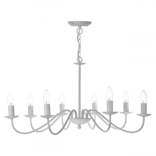 Dar Irwin 8 Light Pendant Dual Mount In White