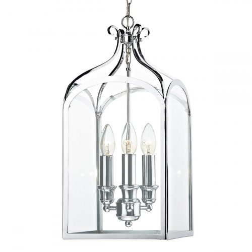 Dar Senator 3 Light Pendant Polished Chrome