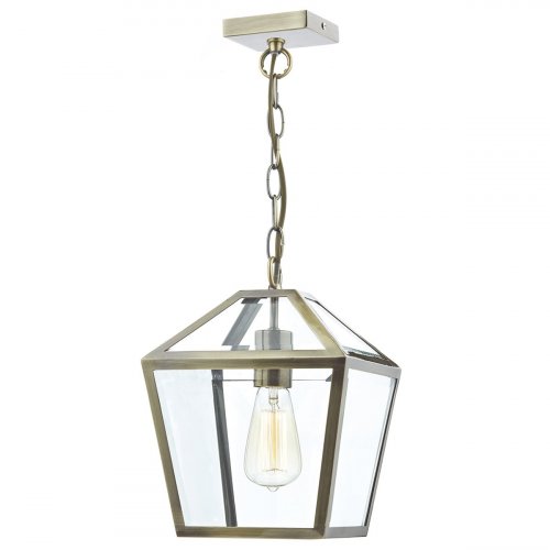 Dar Churchill 1 Light Pendant Antique Brass