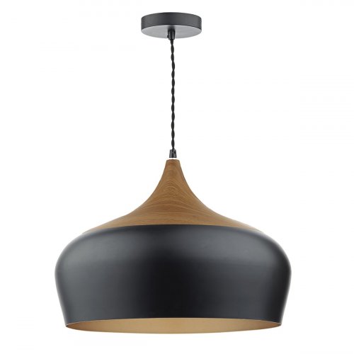 Dar Gaucho 1 Light Pendant Black Large