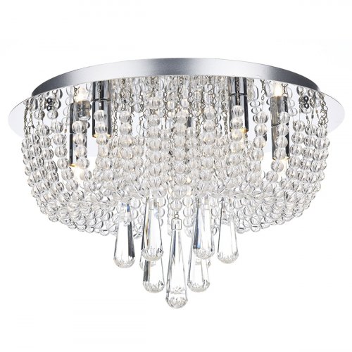 Dar Saigon 5 Light Flush Polished Chrome/Clear