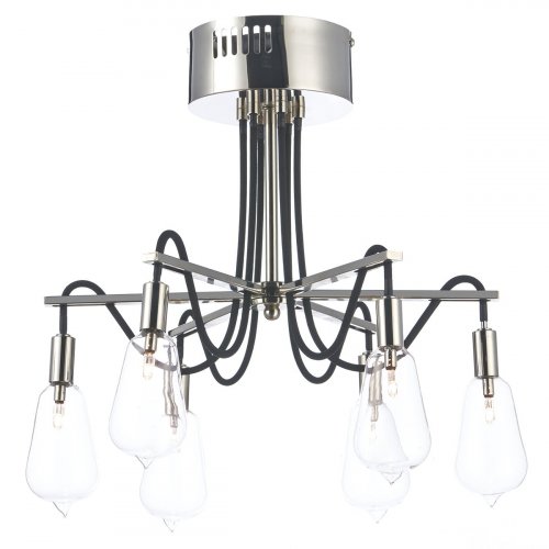 Dar Scroll 6 Light Semi Flush Polished Nickel