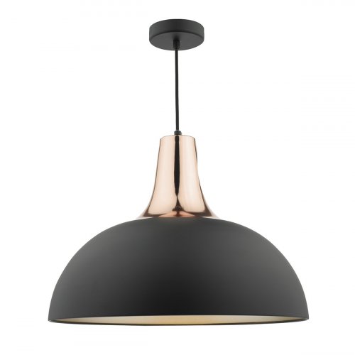 Dar Toronto Pendant Matt Black & Copper