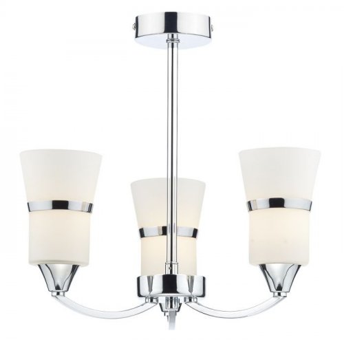 Dar Dublin 3 Light Semi Flush Polished Chrome LED