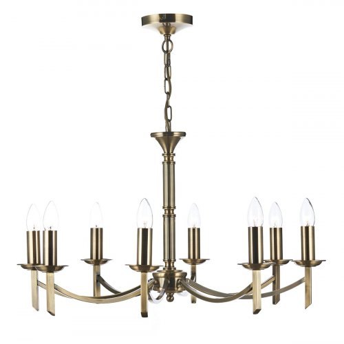 Dar Ambassador 8 Light Dual Mount Pendant Antique Brass