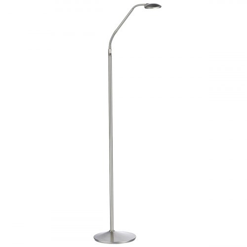 Dar Wellington Floor Lamp Satin Chrome LED