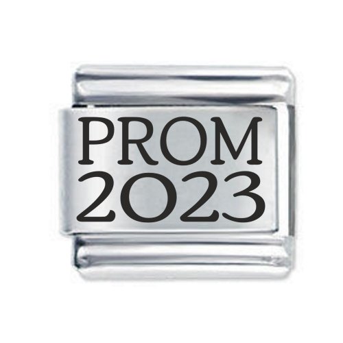 2023 Prom Graduation  Etched Italian Charm - Fits all 9mm Italian Style Charms