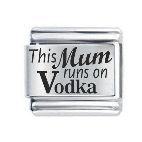 Daisy Charm - Etched This Mum Runs on Vodka * 9mm Classic Italian charm