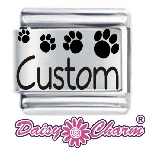 Personalised Paw Burst Italian Charm by Daisy Charm