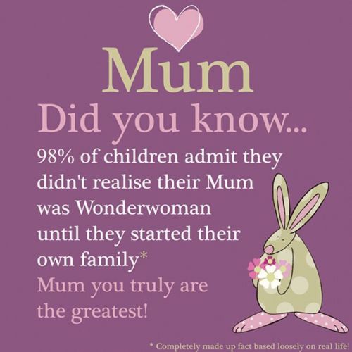 Birthday Mother's Card - Mum Did You Know? - Rufus Rabbit
