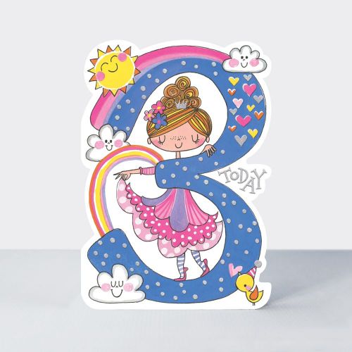 Birthday Card - Girl Kids - 3rd Birthday Age 3 Princess - Die-cut - Star Jumps