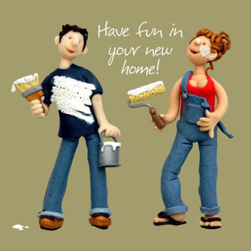 New Home Card - Fun In New Home Decorating - Funny One Lump Or Two