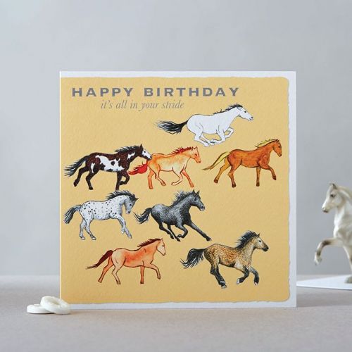 Happy Birthday Card - Horses - In your stride