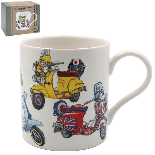 Scooter Moped Motive Fine China Mug - Boxed