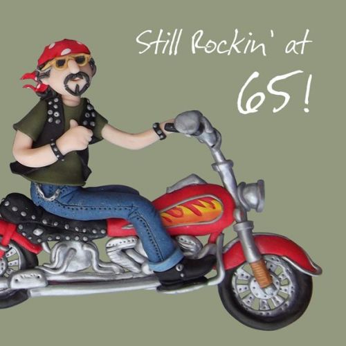 65th Male Birthday Card - Still Rockin' at 65! One Lump Or Two