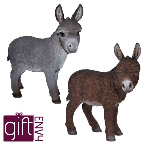 Donkey - Standing Lifelike Garden Ornament - Indoor or Outdoor - Real Life Farm 2 Colours Vivid Arts