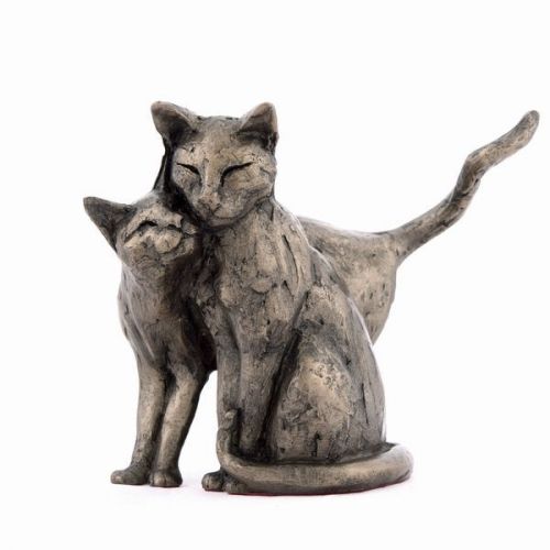 Making Friends Cat Cold Cast Bronze Ornament - Frith Sculpture Paul Jenkins S076