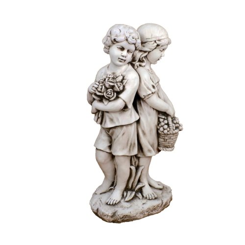 Solstice Sculptures Jack & Jill Standing 89cm -Ant Stone Effect