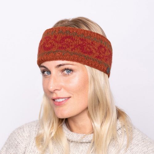 Pure Wool Fleece Lined  - Alpine Headband - Spice