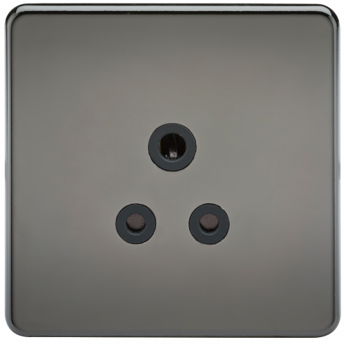 Knightsbridge Screwless 5A Unswitched Socket - Black Nickel with Black Insert - (SF5ABN)