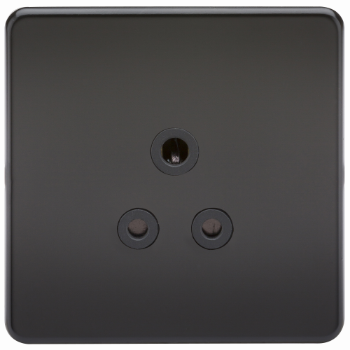 Knightsbridge Screwless 5A Unswitched Socket - Matt Black with Black Insert - (SF5AMB)