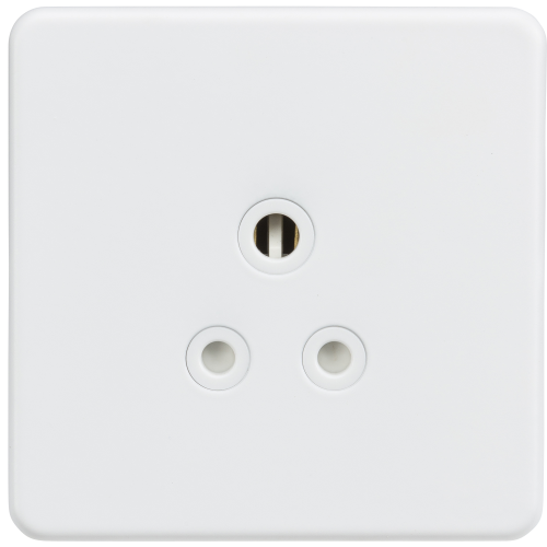 Knightsbridge Screwless 5A Unswitched Round Socket - Matt White - (SF5AMW)