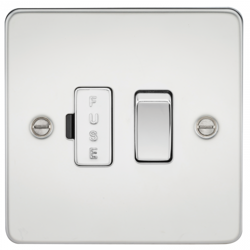 Knightsbridge Flat Plate 13A switched fused spur unit - polished chrome - (FP6300PC)
