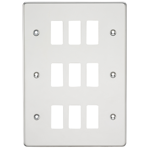 Knightsbridge Flat plate 9G grid faceplate - polished chrome - (GDFP009PC)