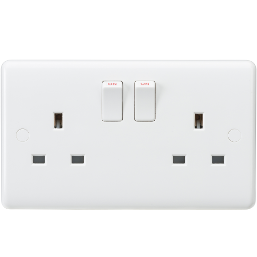 Knightsbridge Curved Edge 13A 2G SP Switched Socket - (CU9000S)