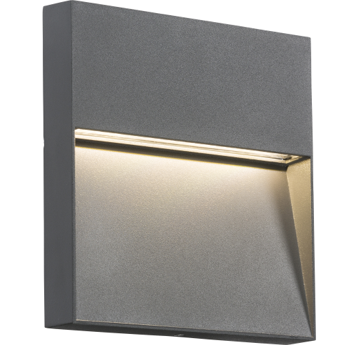 Knightsbridge 230V IP44 4W LED Square Wall / Guide light - Grey - (LWS4G)