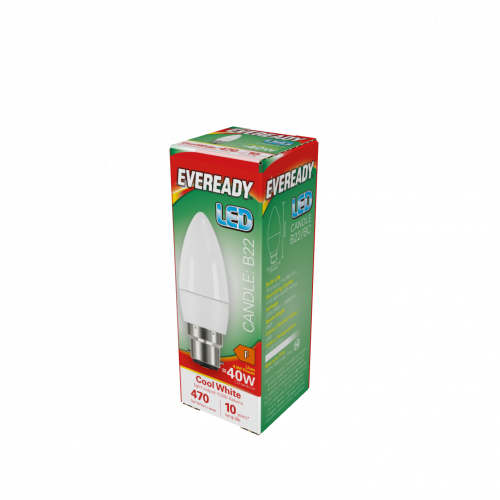 Eveready 4.9W LED Candle BC Cool White 4000K (S14322)