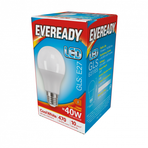 Eveready 4.9w LED GLS ES Cool White 4000K (S14313)