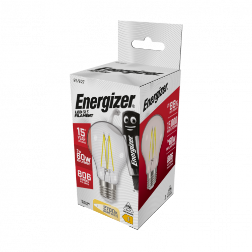 Energizer 7w LED Filament GLS Clear ES Warm White (S12865)