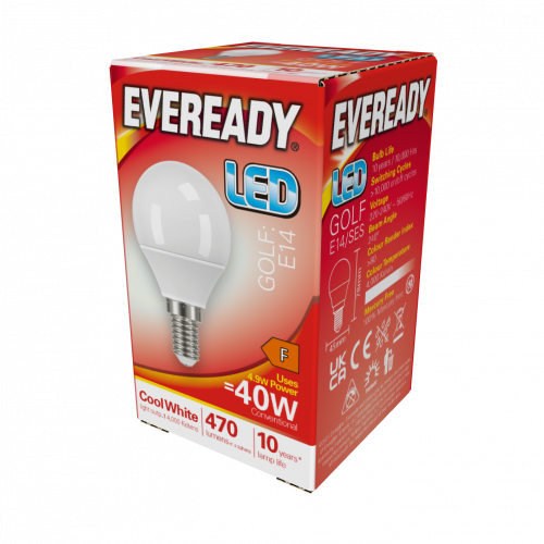 Energizer 4.9W LED Golfball SES Cool White  4000K (S14321)