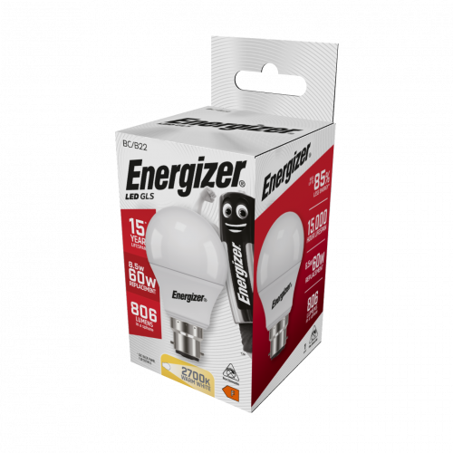 Energizer 8.5w LED GLS BC Warm White  (S8862)