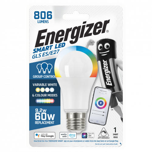 Energizer Smart GLS - 8.5W - Colour Changing - 806lm - ES - (S17162)