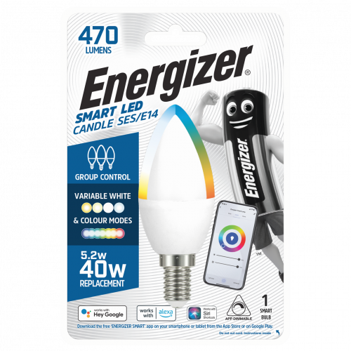 Energizer Smart Candle - 4.8W - Colour Changing - 470lm - SES - (S17163)